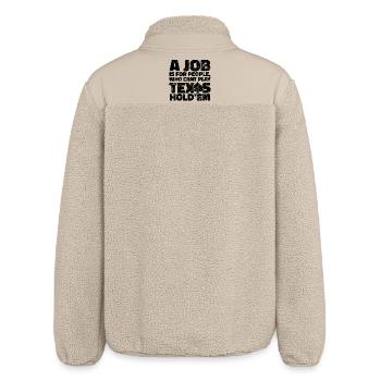 Card Game Poker Gambling Casino Statement - Relaxed Fit Unisex Sherpa Jacket by Stanley/Stella - beige - Back