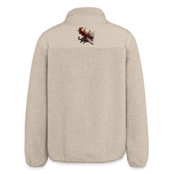 Super Cat British Shorthair BKH Tabby - Relaxed Fit Unisex Sherpa Jacket by Stanley/Stella - beige - Back
