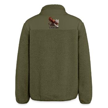 Super Cat British Shorthair BKH Tabby - Relaxed Fit Unisex Sherpa Jacket by Stanley/Stella - khaki - Back