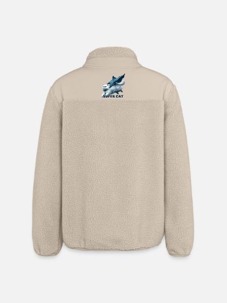 Super Cat persisk hvid persisk kattegave - Stanley/Stella unisex sherpajakke afslappet pasform - beige
