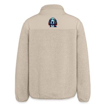 Basset Fauve De Bretagne Dog Breed Cartoon Kawaii - Relaxed Fit Unisex Sherpa Jacket by Stanley/Stella - beige - Back