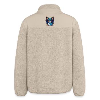 Continental Toy Spaniel Dog Breed Cartoon Kawaii - Relaxed Fit Unisex Sherpa Jacket by Stanley/Stella - beige - Back