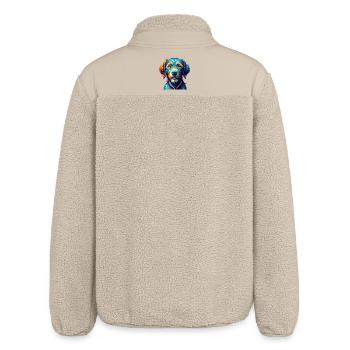 Fauve De Bretagne Dog Breed Cartoon Kawaii - Relaxed Fit Unisex Sherpa Jacket by Stanley/Stella - beige - Back