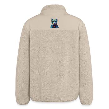 Cane Corso Dog Breed Colorful Cartoon Kawaii - Relaxed Fit Unisex Sherpa Jacket by Stanley/Stella - beige - Back