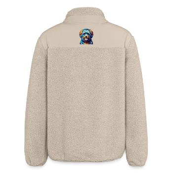 Malteser Hunderasse Bunte Karikatur Kawaii - Relaxed Fit Unisex Sherpajacke von Stanley/Stella - Beige - Hinten