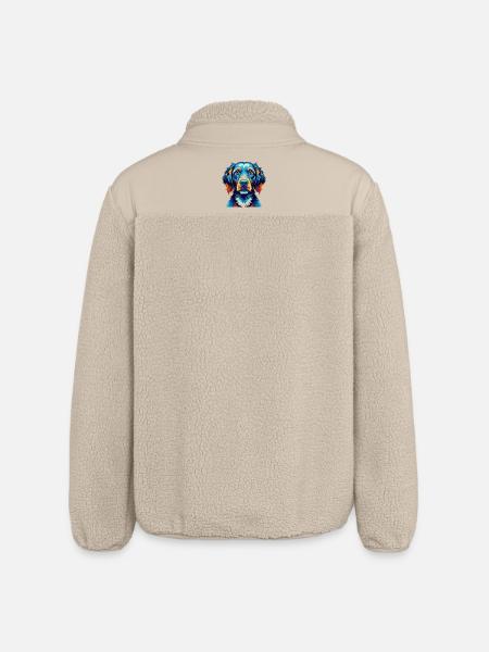 Pudelpointer Hunderasse Bunte Karikatur Kawaii - Relaxed Fit Unisex Sherpajacke von Stanley/Stella - Beige