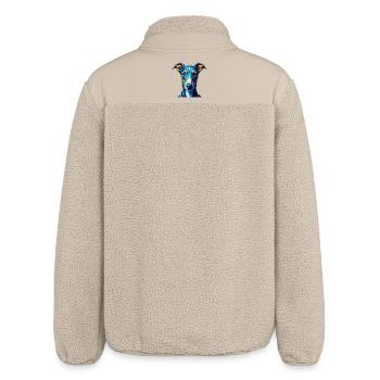 Whippet Hunderasse Bunte Karikatur Kawaii - Relaxed Fit Unisex Sherpajacke von Stanley/Stella - Beige - Hinten