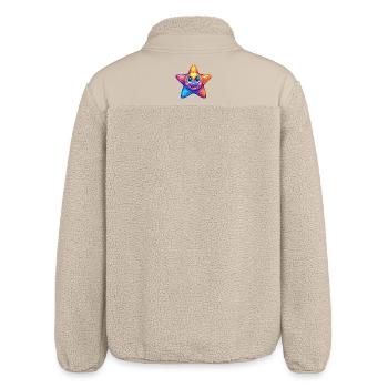 Seestern Buntes Kawaii Cartoon Meerestier - Relaxed Fit Unisex Sherpajacke von Stanley/Stella - Beige - Hinten