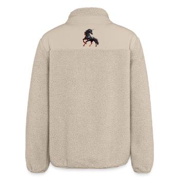 Das mächtige schwarze Einhorn - Relaxed Fit Unisex Sherpajacke von Stanley/Stella - Beige - Hinten