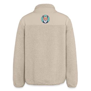 Fuchs Kawaii Cartoon Figur Tier Haustier Gesicht - Relaxed Fit Unisex Sherpajacke von Stanley/Stella - Beige - Hinten