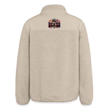 Prague Capital Czech Republic Gift - Relaxed Fit Unisex Sherpa Jacket by Stanley/Stella - beige - Back