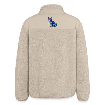 Arabische Ägyptische Mau Katzenrasse Cartoon Kawaii Anim - Relaxed Fit Unisex Sherpajacke von Stanley/Stella - Beige - Hinten