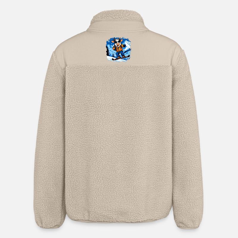 Vaches Snowboard / Vache Snowboardeuse - Veste sherpa unisexe coupe décontractée Stanley/Stella - beige