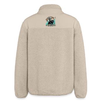 Stock Market Stock Market Bull Bull Bear Profit Gift - Relaxed Fit Unisex Sherpa Jacket by Stanley/Stella - beige - Back