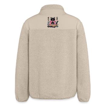 Sushi Katze Kimono Maki Nigiri Geschenk - Relaxed Fit Unisex Sherpajacke von Stanley/Stella - Beige - Hinten