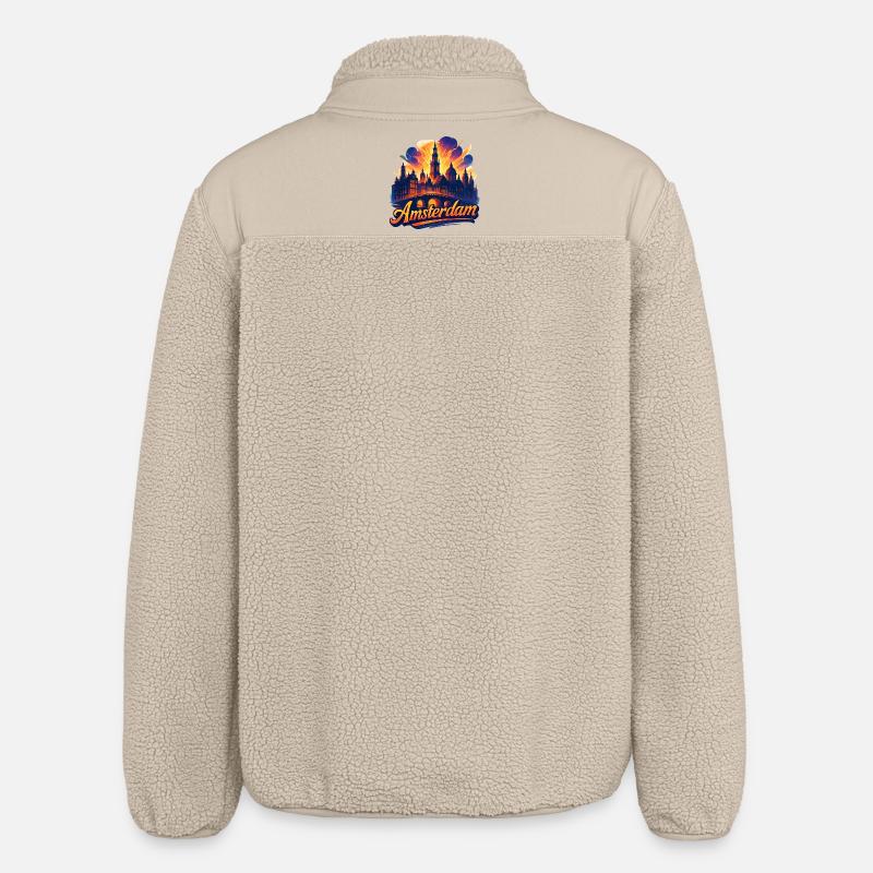 Amsterdam Capitale Pays-Bas Pays-Bas Cadeau - Veste sherpa unisexe coupe décontractée Stanley/Stella - beige
