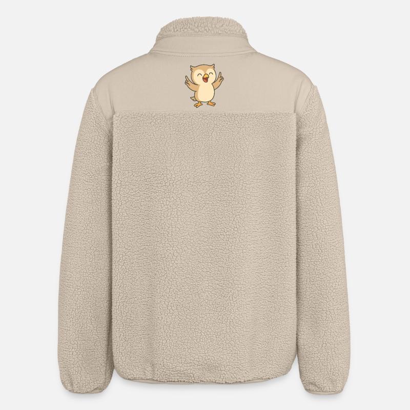 Gute-Laune-Eule - Relaxed Fit Unisex Sherpajacke von Stanley/Stella - Beige