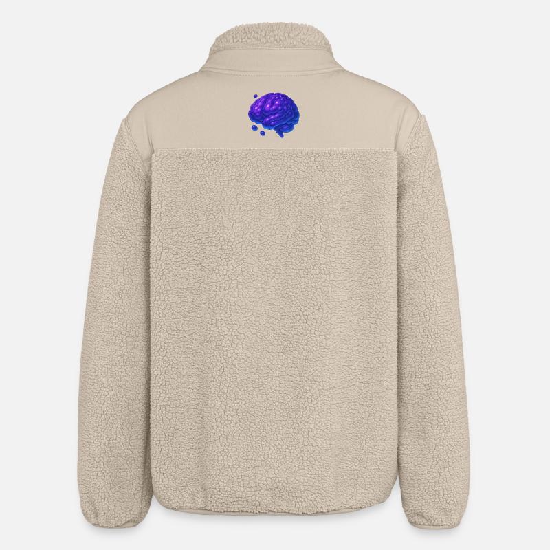 Cerveau 3D Moléculaire Bleu Violet - Veste sherpa unisexe coupe décontractée Stanley/Stella - beige
