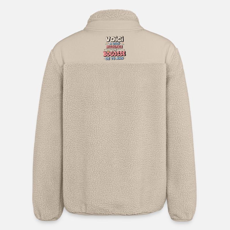 Design Humor Anniversaire 76 Ans - Veste sherpa unisexe coupe décontractée Stanley/Stella - beige