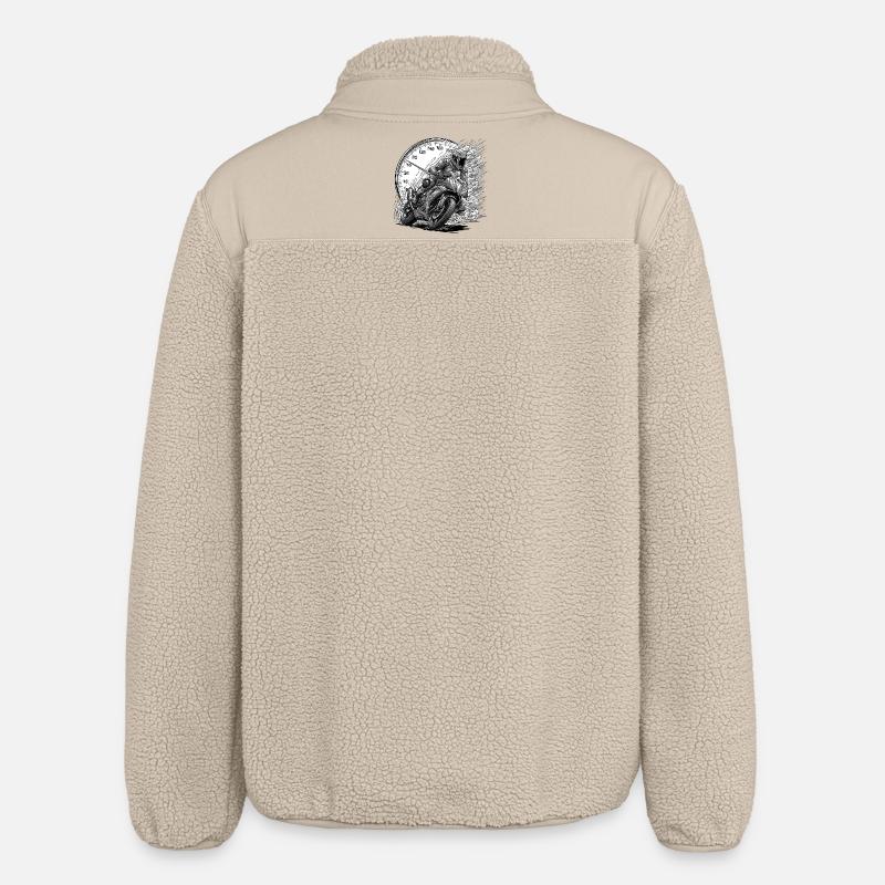 Biker, der von Geschwindigkeit angetrieben wird - Relaxed Fit Unisex Sherpajacke von Stanley/Stella - Beige