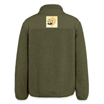Kichererbsen Papa Schnurrbart - Relaxed Fit Unisex Sherpajacke von Stanley/Stella - Khaki - Hinten