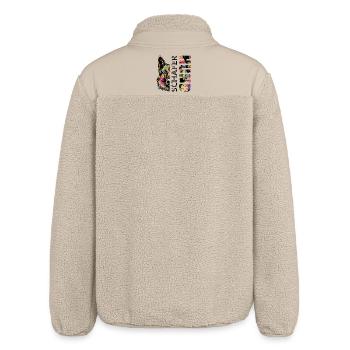 Bunter  Schäferhund - Relaxed Fit Unisex Sherpajacke von Stanley/Stella - Beige - Hinten