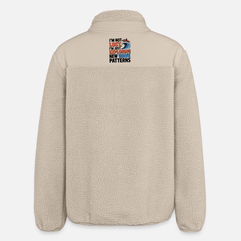 Funny Jetski Lost Exploring Waves  - Relaxed Fit Unisex Sherpa Jacket by Stanley/Stella - beige