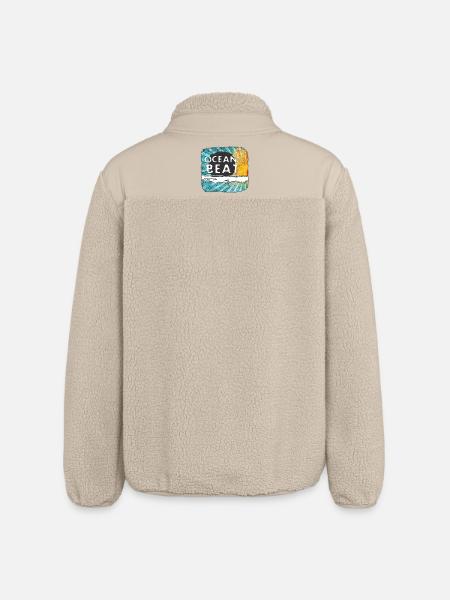 Oceanic Sunset Design - Relaxed Fit Unisex Sherpa Jacket by Stanley/Stella - beige