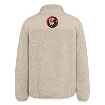 Warrior Samurai Cartoon Design - Relaxed Fit Unisex Sherpa Jacket by Stanley/Stella - beige - Back