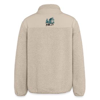 Paris, Equestrian Statue and Architecture - Relaxed Fit Unisex Sherpa Jacket by Stanley/Stella - beige - Back