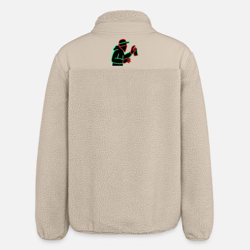 Pulvérisateur de graffitis au néon Silhouette - Veste sherpa unisexe coupe décontractée Stanley/Stella - beige