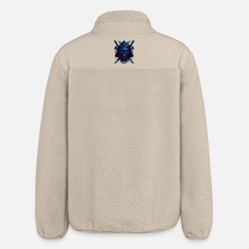 Cyber Samurai Crâne Neon Design - Veste sherpa unisexe coupe décontractée Stanley/Stella - beige