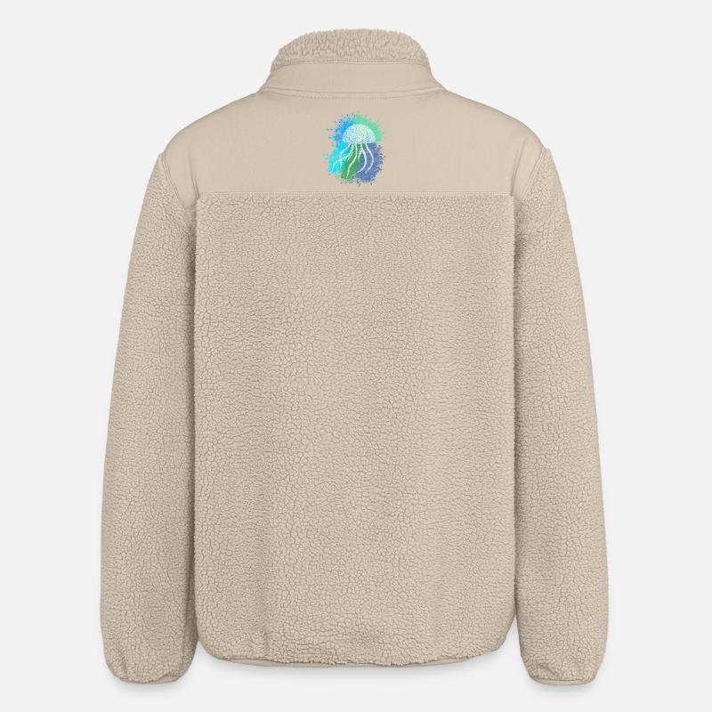 Méduse Zentangle - Veste sherpa unisexe coupe décontractée Stanley/Stella - beige