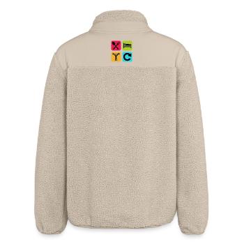 Eat Sleep Lift Repeat Funny Quote Gym - Relaxed Fit Unisex Sherpa Jacket by Stanley/Stella - beige - Back