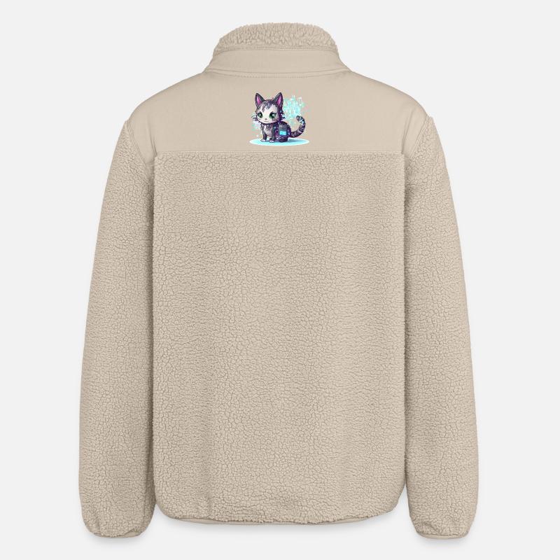 Cybercat Neon Pixel Magic - Veste sherpa unisexe coupe décontractée Stanley/Stella - beige