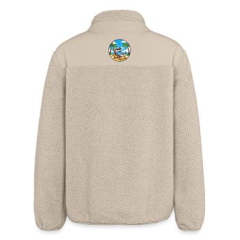 Cool Cow Beach Vacation Summer Vibes - Relaxed Fit Unisex Sherpa Jacket by Stanley/Stella - beige - Back