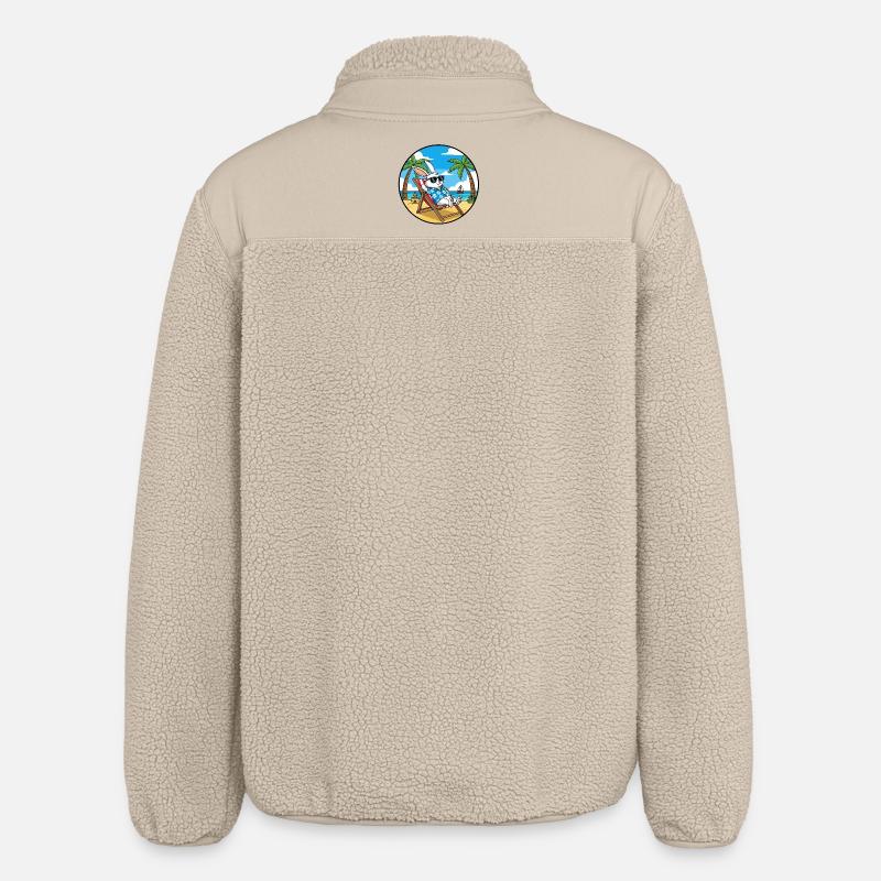 Cool Rabbit Beach Vacation Summer Vibes - Relaxed Fit Unisex Sherpa Jacket by Stanley/Stella - beige