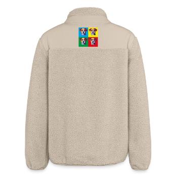 Pop-Art Hund Vierfarbig - Relaxed Fit Unisex Sherpajacke von Stanley/Stella - Beige - Hinten