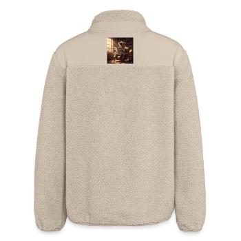 Literarische Hyäne im Salon - Relaxed Fit Unisex Sherpajacke von Stanley/Stella - Beige - Hinten