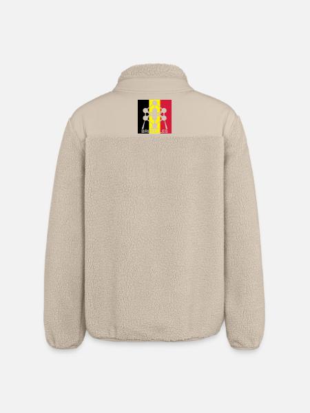 Atomium Brussels – Belgian Flag Square Design - Relaxed Fit Unisex Sherpa Jacket by Stanley/Stella - beige