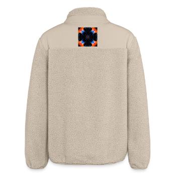 Fractal Art Digital Flower - Relaxed Fit Unisex Sherpa Jacket by Stanley/Stella - beige - Back