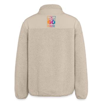 60th Birthday - Relaxed Fit Unisex Sherpa Jacket by Stanley/Stella - beige - Back