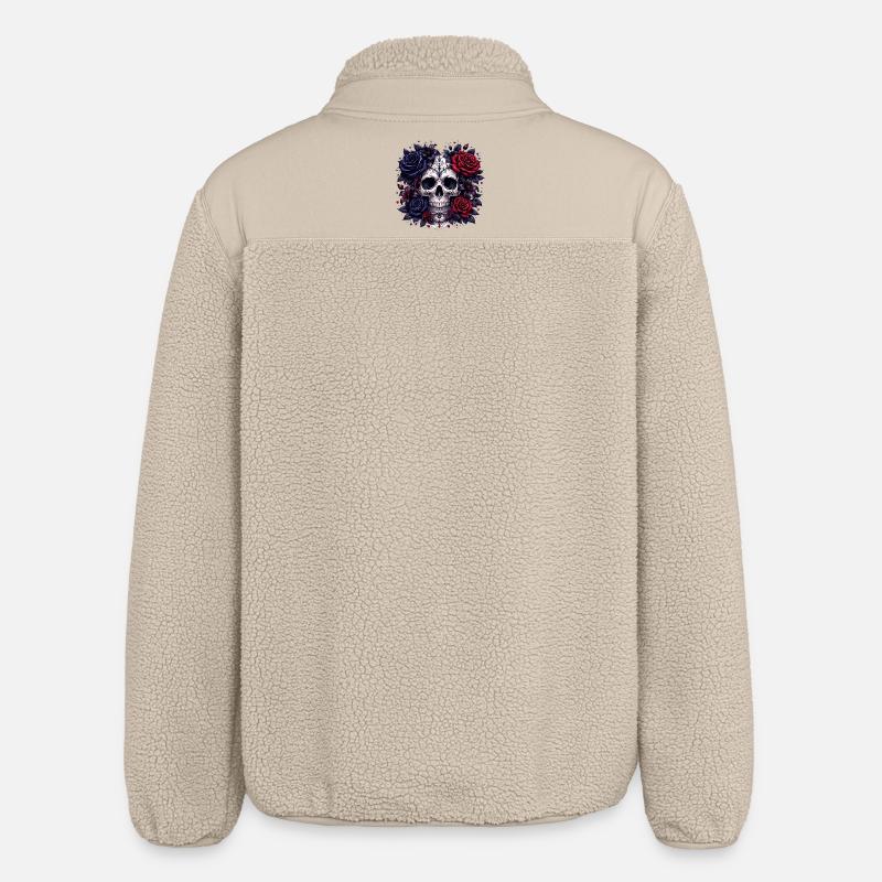 Gothic skull with roses - Relaxed Fit Unisex Sherpa Jacket by Stanley/Stella - beige