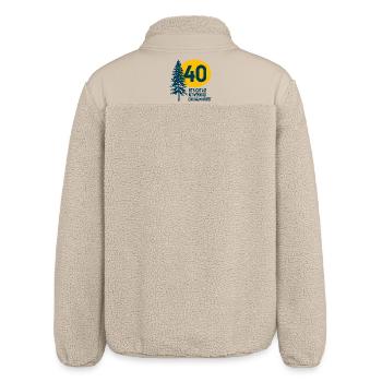 40th Birthday Tree Saying - Relaxed Fit Unisex Sherpa Jacket by Stanley/Stella - beige - Back