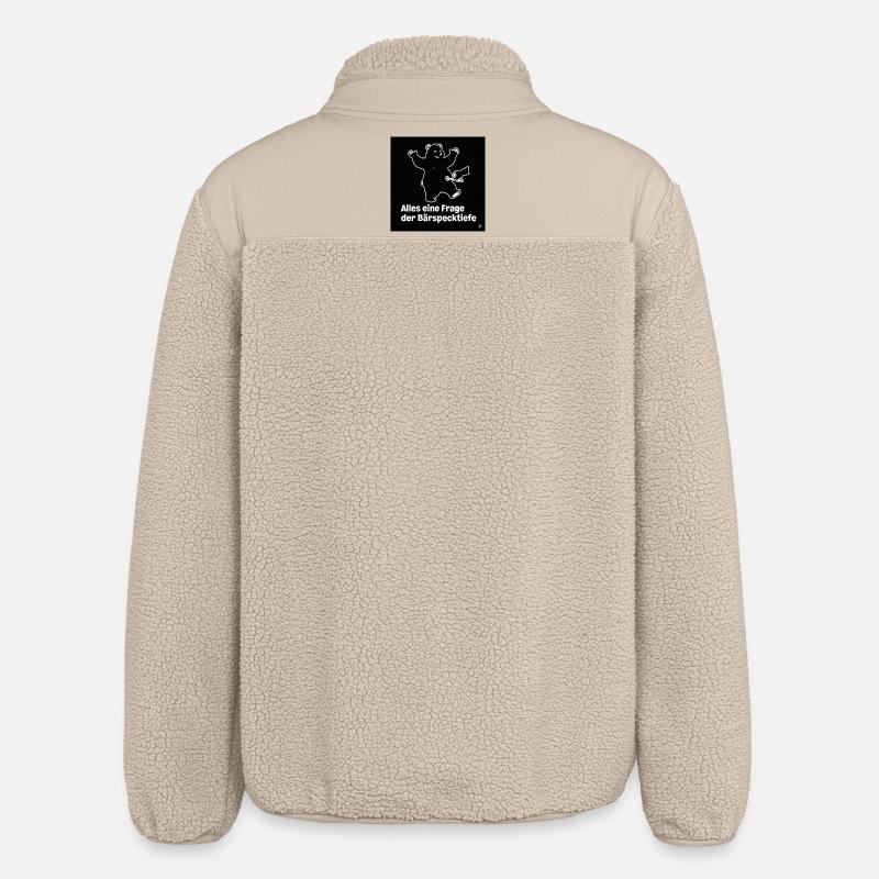 Bear Fat Depth Black - Relaxed Fit Unisex Sherpa Jacket by Stanley/Stella - beige