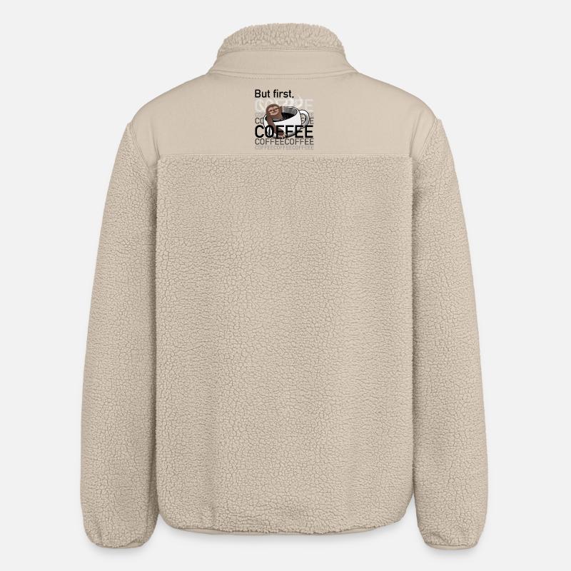 Sloth_in_coffee_cup - Veste sherpa unisexe coupe décontractée Stanley/Stella - beige