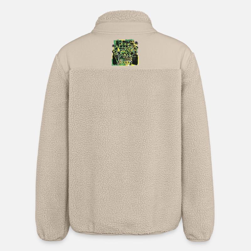 Roots Dub Reggae Soundsystem - Relaxed Fit Unisex Sherpa Jacket by Stanley/Stella - beige