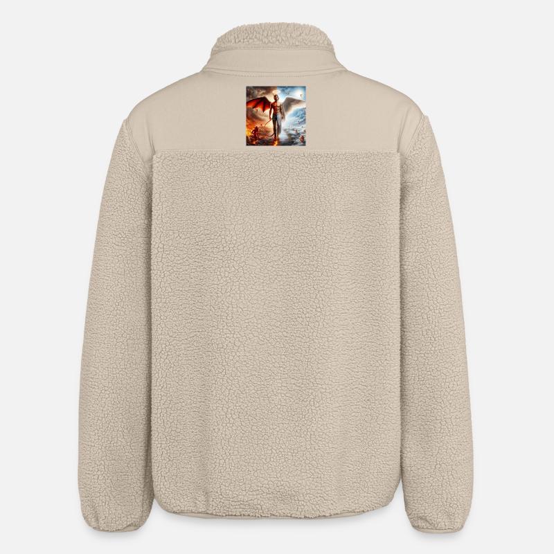 Celestial and Infernal Duality - Relaxed Fit Unisex Sherpa Jacket by Stanley/Stella - beige