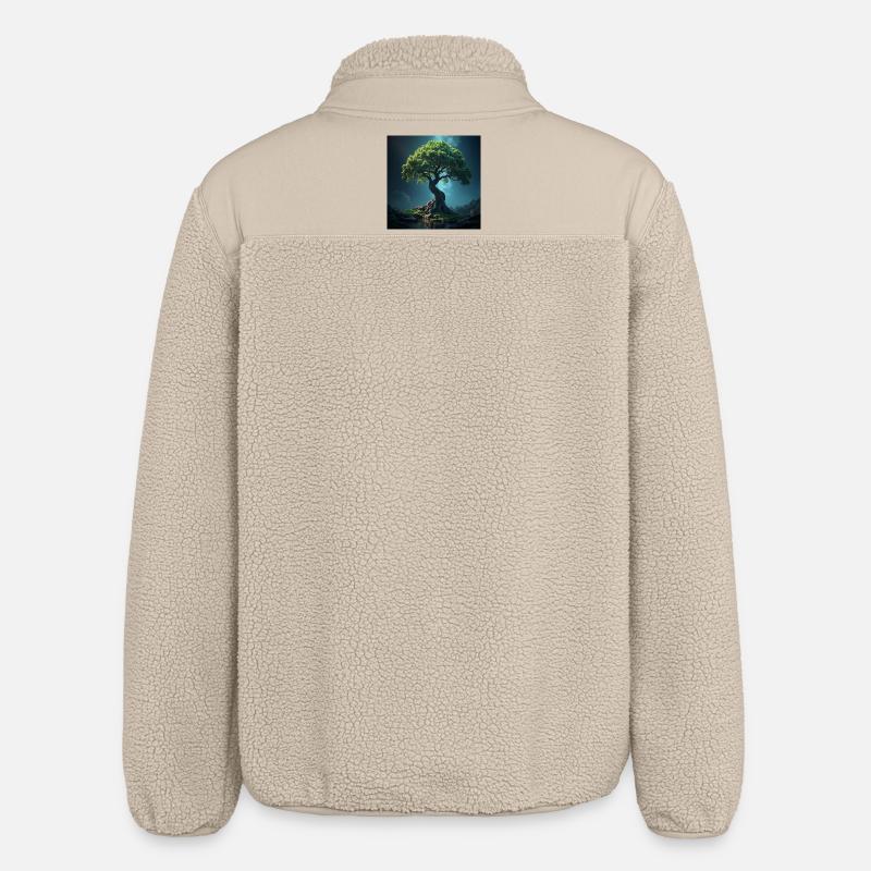 Bunter Baum des Lebens. - Relaxed Fit Unisex Sherpajacke von Stanley/Stella - Beige