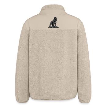 Cocker Spaniel Hund auf schwarzem Felsenporträt - Relaxed Fit Unisex Sherpajacke von Stanley/Stella - Beige - Hinten